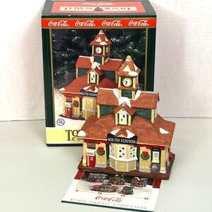 Coca Cola Town Square South Station Lighted Christmas Village Building 1997